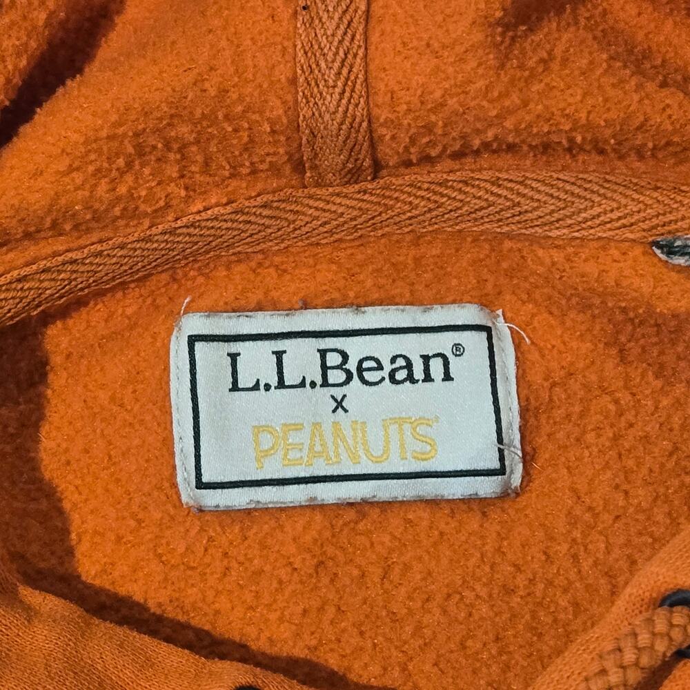 LL Bean x Peanuts Snoopy Take A Hike Orange Pullover Hoodie Sweatshirt, Size S - Picture 4 of 7